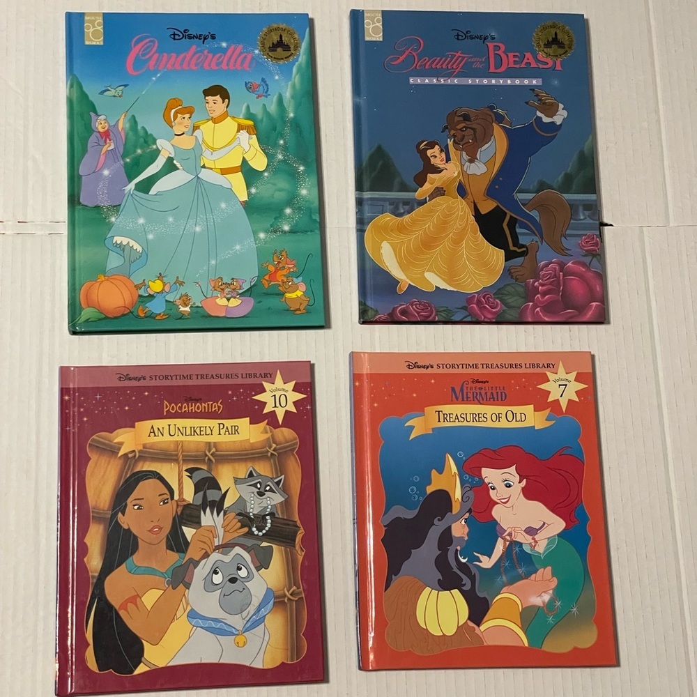 Lot of 4 Disney, Disney Storytime Treasures Library Children’s Book, Hardcover